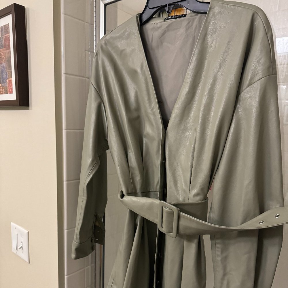 Zara Green Leather Dress